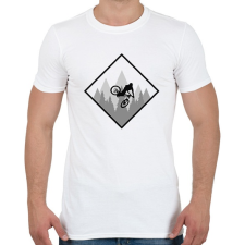 PRINTFASHION Biker Mountain - Férfi póló - Fehér férfi póló