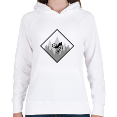 PRINTFASHION Biker Mountain - Női kapucnis pulóver - Fehér