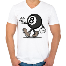 PRINTFASHION Biliárd golyó - Férfi V-nyakú póló - Fehér férfi póló