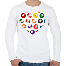 PRINTFASHION Biliárdos szív - Férfi hosszú ujjú póló - Fehér férfi póló