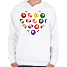 PRINTFASHION Biliárdos szív - Gyerek kapucnis pulóver - Fehér gyerek pulóver, kardigán