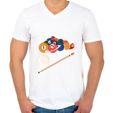 PRINTFASHION Billiárd az űrben - Férfi V-nyakú póló - Fehér férfi póló