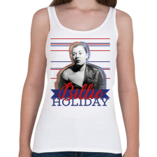 PRINTFASHION Billie Holiday - Női atléta - Fehér női trikó