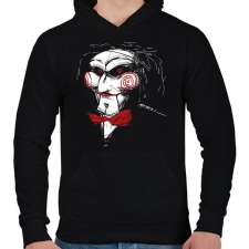 PRINTFASHION Billy the puppet - Férfi kapucnis pulóver - Fekete férfi pulóver, kardigán