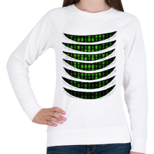 PRINTFASHION Bináris kód tépett minta - Női pulóver - Fehér női pulóver, kardigán