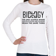 PRINTFASHION BIOLOGY - Női hosszú ujjú póló - Fehér női póló