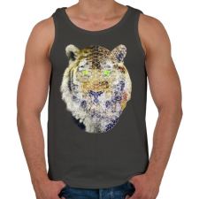 PRINTFASHION Biometrikus tigris - Férfi atléta - Sötétszürke atléta, trikó