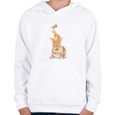 PRINTFASHION Bird, Cat, Rabbit - Gyerek kapucnis pulóver - Fehér gyerek pulóver, kardigán