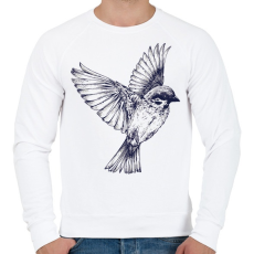 PRINTFASHION Bird drawing - Férfi pulóver - Fehér
