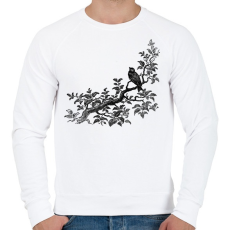 PRINTFASHION Bird & Tree drawing - Férfi pulóver - Fehér