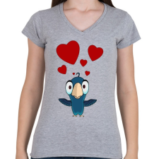 PRINTFASHION birdie - Női V-nyakú póló - Sport szürke női póló