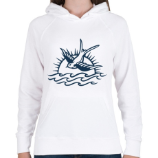 PRINTFASHION Birdy - Női kapucnis pulóver - Fehér