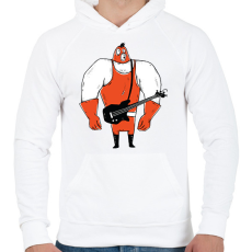PRINTFASHION Birkozó basszusgitáros - Férfi kapucnis pulóver - Fehér