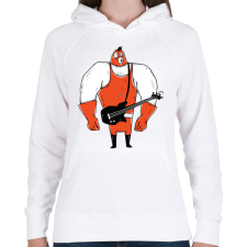 PRINTFASHION Birkozó basszusgitáros - Női kapucnis pulóver - Fehér női pulóver, kardigán