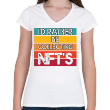 PRINTFASHION BITCOIN 4 EVER 48 - Női V-nyakú póló - Fehér női póló