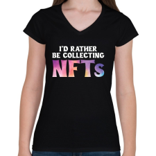 PRINTFASHION BITCOIN 4 EVER 50 - Női V-nyakú póló - Fekete női póló