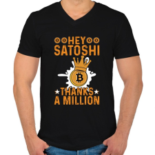 PRINTFASHION BITCOIN 4 EVER 52 - Férfi V-nyakú póló - Fekete férfi póló
