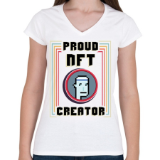 PRINTFASHION BITCOIN 4 EVER 53 - Női V-nyakú póló - Fehér női póló