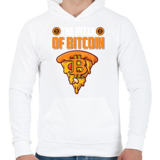 PRINTFASHION BITCOIN 4 EVER 62 - Férfi kapucnis pulóver - Fehér