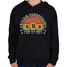 PRINTFASHION BITCOIN 4 EVER 65 - Gyerek kapucnis pulóver - Fekete