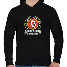 PRINTFASHION BITCOIN 4 EVER 70 - Férfi kapucnis pulóver - Fekete