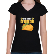 PRINTFASHION BITCOIN 4 EVER 74 - Női V-nyakú póló - Fekete