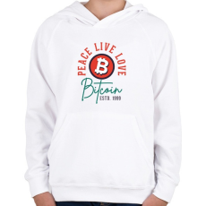 PRINTFASHION BITCOIN 4 EVER 79 - Gyerek kapucnis pulóver - Fehér