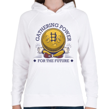 PRINTFASHION BITCOIN 4 EVER 81 - Női kapucnis pulóver - Fehér női pulóver, kardigán