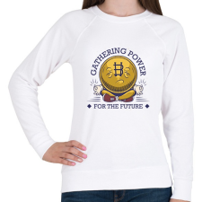 PRINTFASHION BITCOIN 4 EVER 81 - Női pulóver - Fehér női pulóver, kardigán