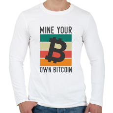 PRINTFASHION BITCOIN 4 EVER 82 - Férfi hosszú ujjú póló - Fehér