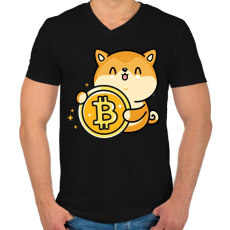 PRINTFASHION BITCOIN 4EVER 16 - Férfi V-nyakú póló - Fekete