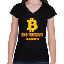 PRINTFASHION BITCOIN 4EVER 28 - Női V-nyakú póló - Fekete női póló