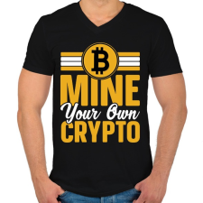 PRINTFASHION BITCOIN 4EVER 3 - Férfi V-nyakú póló - Fekete férfi póló
