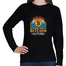PRINTFASHION bitcoin 94 - Női pulóver - Fekete női pulóver, kardigán