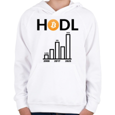PRINTFASHION bitcoin chart - Gyerek kapucnis pulóver - Fehér