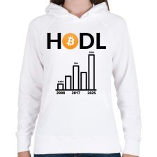 PRINTFASHION bitcoin chart - Női kapucnis pulóver - Fehér női pulóver, kardigán