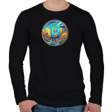 PRINTFASHION Bitcoin - Férfi hosszú ujjú póló - Fekete férfi póló