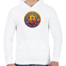 PRINTFASHION Bitcoin - Férfi kapucnis pulóver - Fehér