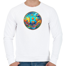 PRINTFASHION Bitcoin - Férfi pulóver - Fehér férfi pulóver, kardigán