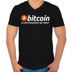 PRINTFASHION Bitcoin - Férfi V-nyakú póló - Fekete