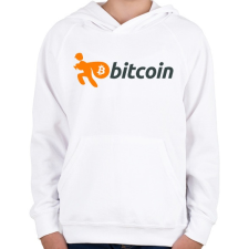 PRINTFASHION Bitcoin - Gyerek kapucnis pulóver - Fehér gyerek pulóver, kardigán