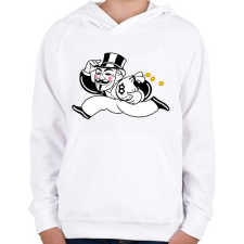 PRINTFASHION Bitcoin - Gyerek kapucnis pulóver - Fehér gyerek pulóver, kardigán