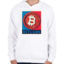 PRINTFASHION Bitcoin - Gyerek kapucnis pulóver - Fehér gyerek pulóver, kardigán