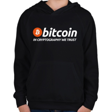PRINTFASHION Bitcoin - Gyerek kapucnis pulóver - Fekete