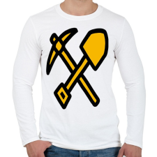 PRINTFASHION Bitcoin hálózat Felhőbányászat Kriptovaluta - Férfi hosszú ujjú póló - Fehér férfi póló