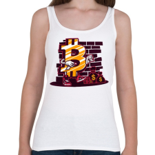 PRINTFASHION Bitcoin király - Női atléta - Fehér női trikó