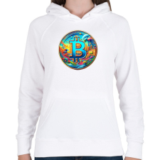 PRINTFASHION Bitcoin - Női kapucnis pulóver - Fehér női pulóver, kardigán