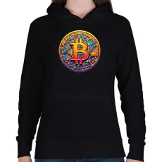 PRINTFASHION Bitcoin - Női kapucnis pulóver - Fekete