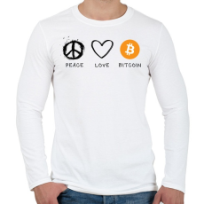 PRINTFASHION Bitcoin Peace - Férfi hosszú ujjú póló - Fehér