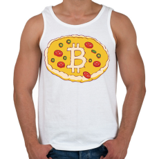 PRINTFASHION Bitcoin pizza - Férfi atléta - Fehér